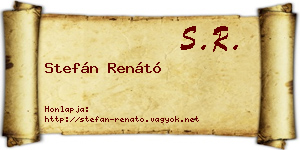 Stefán Renátó névjegykártya